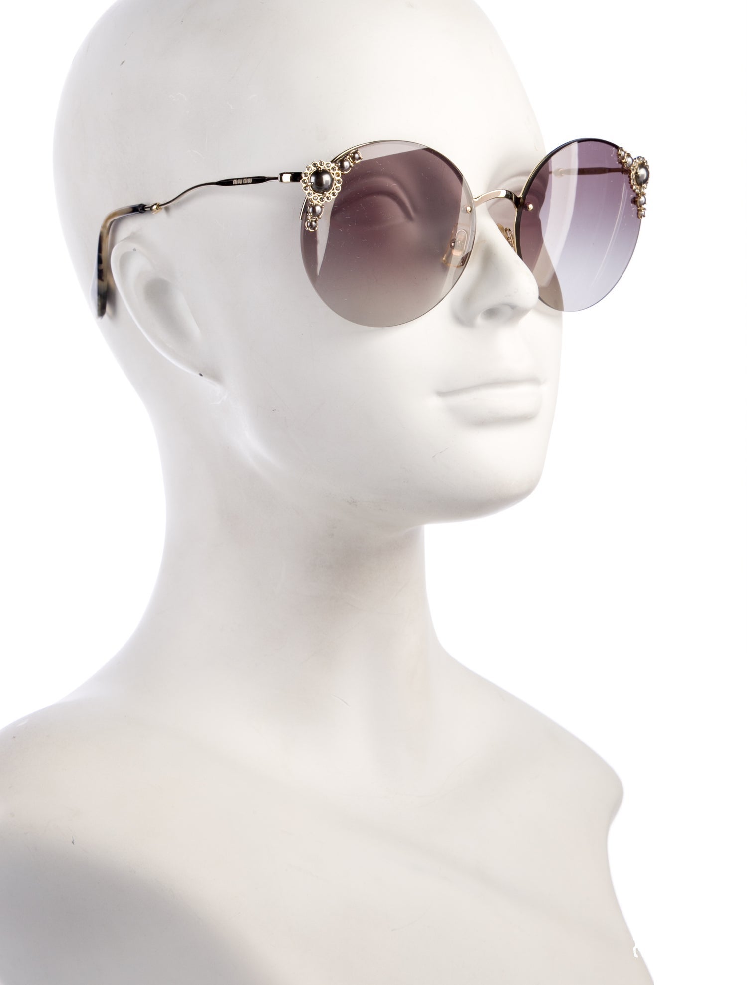 Miu Miu Round Gradient Sunglasses